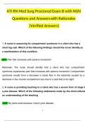 ATI RN Med Surg Proctored Exam B with NGN Questions and Answers (2024 / 2025) (Verified Answers)