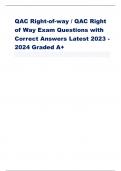 QAC Right-of-way / QAC Right of Way Exam Questions with Correct Answers Latest 2023 - 2024 Graded A+   