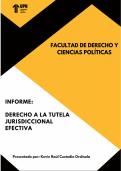 Derecho a la Tutela Jurisdiccional Efectiva