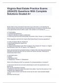 Virginia Real Estate Practice Exams (2024/25) Questions With Complete Solutions Graded A+