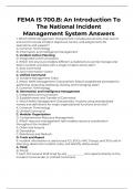 FEMA IS 700.B: An Introduction To The National Incident Management System Answers 2024