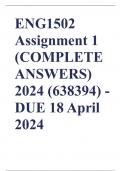 ENG1502 Assignment 1 (COMPLETE ANSWERS) 2024 (638394) - DUE 18 April 2024