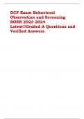 DCF Exam Behavioral Observation and Screening BOSR 2023 2024