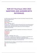 NUR-631 Final Exam 2022-2024 QUESTIONS AND ANSWERSWITH RATIONALES 