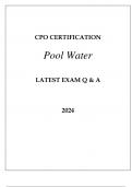 CPO CERTIFICATION POOL WATER LATEST EXAM Q & A 2024