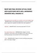 NEIEP 600 FINAL REVIEW ACTUAL EXAM 2024 QUESTIONS WITH WELL ANSWERED ANSWERS WELL GRADED A+ 