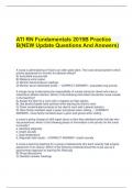 ATI RN Fundamentals 2019B Practice  B(NEW Update Questions And Answers