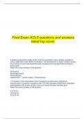 Final Exam ACLS questions and answers latest top score.
