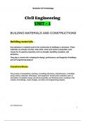 Easy notes of BUILDING MATERIALS of Civil Engineering 