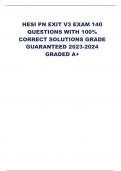 HESI PN EXIT V3 EXAM 140  QUESTIONS WITH 100%  CORRECT SOLUTIONS GRADE  GUARANTEED 2023-2024  GRADED A+