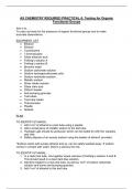 AS CHEMISTRY REQUIRED PRACTICAL 6: Testing for Organic Functional Groups