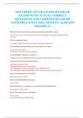 SOUTHERN NEVADA FOOD HANDLER  EXAMS WITH ACTUAL CORRECT  QUESTIONS AND VERIFIED DETAILED  ANSWERS LATEST 2024 {NEWEST} ALREADY  GRADED A+