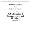 Instructor’s Manual for the Laboratory Manual to Accompany  Hole’s Essentials of Human Anatomy and Physiology Eighth Edition latest 2024