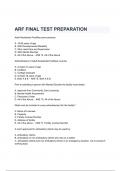 ARF FINAL TEST PREPARATION QUESTIONS WITH COMPLETE SOLUTIONS 2024/2025( A+ GRADED 100% VERIFIED).