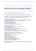 PCN 107- Intro to Counseling Theories Exam with complete solutions