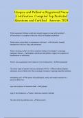 Hospice and Palliative Registered Nurse  Certification Compiled Top Predicted Questions and Certified Answers 2024