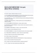 NUCLEAR MEDICINE 1st quiz (MULTIPLE CHOICE)