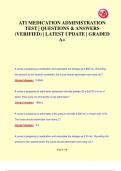 ATI MEDICATION ADMINISTRATION EXAMS PACK | QUESTIONS & ANSWERS (VERIFIED) | LATEST UPDATE | GRADED A+