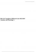 BIO 253 Cumulative Midterm Exam 2023/2024 Anatomy and Physiology.