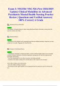 Exam 1, Exam 2 & Exam 3: NSG526/ NSG 526 (New 2024/2025 Updates STUDY BUNDLE WITH COMPLETE SOLUTIONS) Clinical Modalities in Advanced Psychiatric Mental Health Nursing Practice Review | Questions and Verified Answers| 100% Correct| A Grade