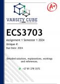 ECS3703 Assignment 1 (ANSWERS) Semester 1 2024 - DISTINCTION GUARANTEED