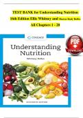 TEST BANK - Whitney, Understanding Nutrition 16th Edition Verified Chapters 1 - 20, Complete Newest Version 