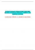 Test Bank: Nursing for Wellness in Older Adults Miller 8th Edition. QUESTIONS WITH 100% CORRECT AND VERIFIED ANSWERS.    LATEST 2024  UPDATE,  A+ GRADE GUARANTEED 
