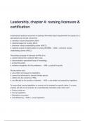 Advanced Practice, Leadership,nursing licensure & certification ,Exam Questions and Answers Study Guide