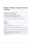 TEST BANK for Marketing Strategy,  Consumer Behavior 7th Edition Chapter 1Exam Questions and Answers (A+ GRADED 100% VERIFIED)