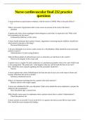 Nurse cardiovascular final 232 practice questions.LATEST 2024 GRADED A PLUS