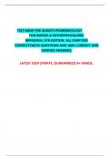 TEST BANK FOR ADAM’S PHARMACOLOGY FOR NURSES A PATHOPHYSIOLOGIC APPROACH, 5TH EDITION. ALL CHAPTERS COMPLETEWITH QUESTIONS AND 100% CORRECT AND VERIFIED ANSWERS.  LATEST 2024 UPDATE, GUARANREED A+ GRADE.