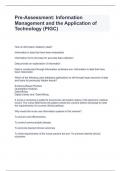 Pre-Assessment: Information Management and the Application of Technology (PIGC)