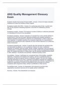 ASQ Quality Management Glossary Exam Questions and Answers