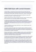 ASQ CQA Exam with correct Answers