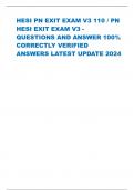 HESI PN EXIT EXAM V3 110 / PN  HESI EXIT EXAM V3 - QUESTIONS AND ANSWER 100%  CORRECTLY VERIFIED  ANSWERS LATEST UPDATE 2024