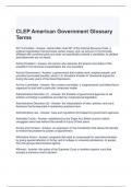 CLEP American Government Glossary Terms Exam