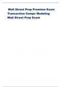  Wall Street Prep Premium Exam  Transaction Comps Modeling Wall Street Prep Exam 