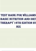 Test Bank for Williams' Basic Nutrition & Diet Therapy 16th Edition by Staci Nix McIntosh ISBN 9780323653763 Chapter 1-23 | Complete Guide A+