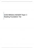 AQA  GCSE BENGALI   Paper 3 Reading Foundation Tier MARK SCHEME   8638/RF 