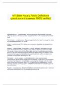   NY State Notary Public Definitions questions and answers 100% verified.