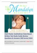 Utah Master Aesthetician State Board Written Test Study Guide Review Questions & Answers (302 terms) 2024