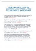 NBME CBSE REAL EXAM 200 QUESTIONS AND ANSWERS LATEST 2023-2024 MEDICAL EXAMINATION