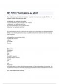 RN VATI Pharmacology 2024 Exam Questions with correct Answers 2024/2025( A+ GRADED 100% VERIFIED).