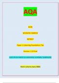 AQA GCSE MODERN HEBREW 8678/LF Paper 1 Listening Foundation Tier Version: 1.0 Final G/TI/Jun23/E7 8678/LF (JUN238678LF01) F GCSE MODERN HEBREW Foundation Tier Paper 1 Listening/ QUESTION PAPER & MARKING SCHEME/ [MERGED] Marl( scheme June 2023