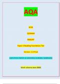 AQA GCSE GERMAN 8668/RF Paper 3 Reading Foundation Tier Version: 1.0 Final *jun238668RF01* IB/M/Jun23/E10 8668/RF QUESTION PAPER & MARKING SCHEME/ [MERGED] Marl( scheme June 2023