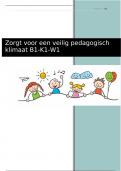 B1-K1-W1, Zorgt voor een veilig pedagogisch klimaat 