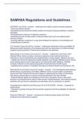 SAMHSA Regulations and Guidelines Exam with Verified Answers