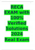 RECA EXAM with 100% Verified Solutions 2024 Real Exam