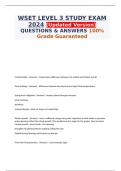 WSET LEVEL 3 STUDY EXAM 2024 [Updated Version] QUESTIONS & ANSWERS 100% Grade Guaranteed