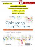 Test Bank For Calculating Drug Dosages A Patient-Safe Approach to Nursing and Math 2nd Edition by Castillo, All Chapters 1 - 22, Verified Newest Version